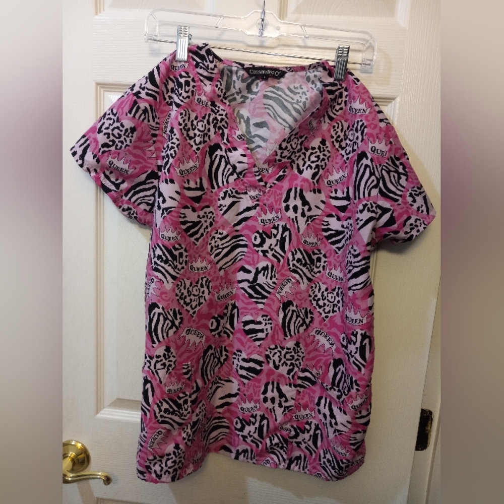 Pink scrub top